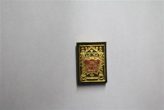 An early Victorian English Bijou miniature book and magnifying glass